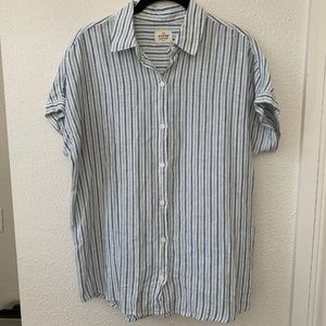 Marine Layer Size Small Striped Blue Button Up Top